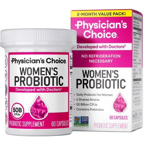 Physician's Choice Probiotics - PH Balance, Digestive, UT, & Feminine Health - 50 Billion CFU - 6 Unique Strains for Women - Organic Prebiotics, Cranberry Extract+ - Probiotic - 60 CT